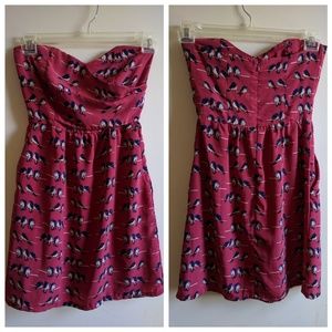 Judith March strapless bird sundress with pockets!